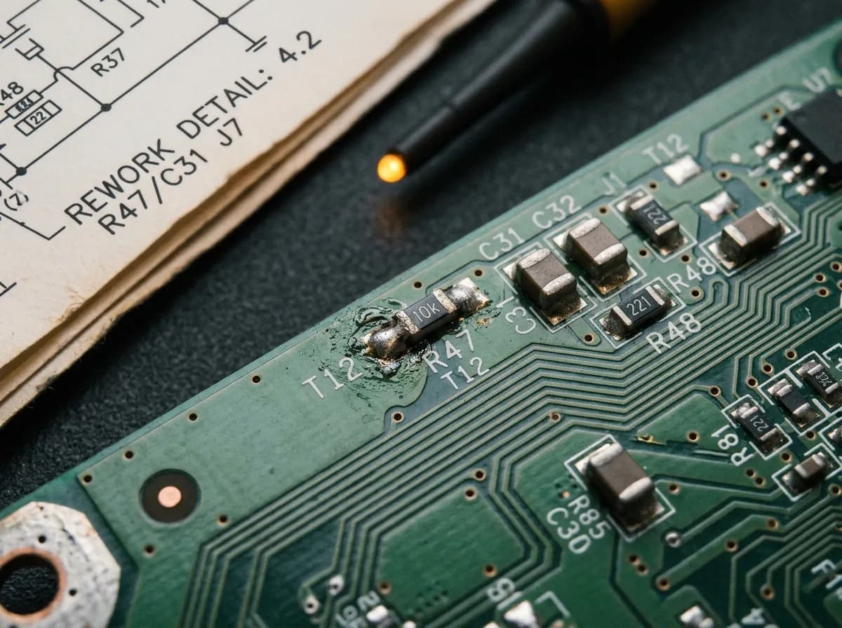 Illustrative close up of a control unit circuit board for module cloning work