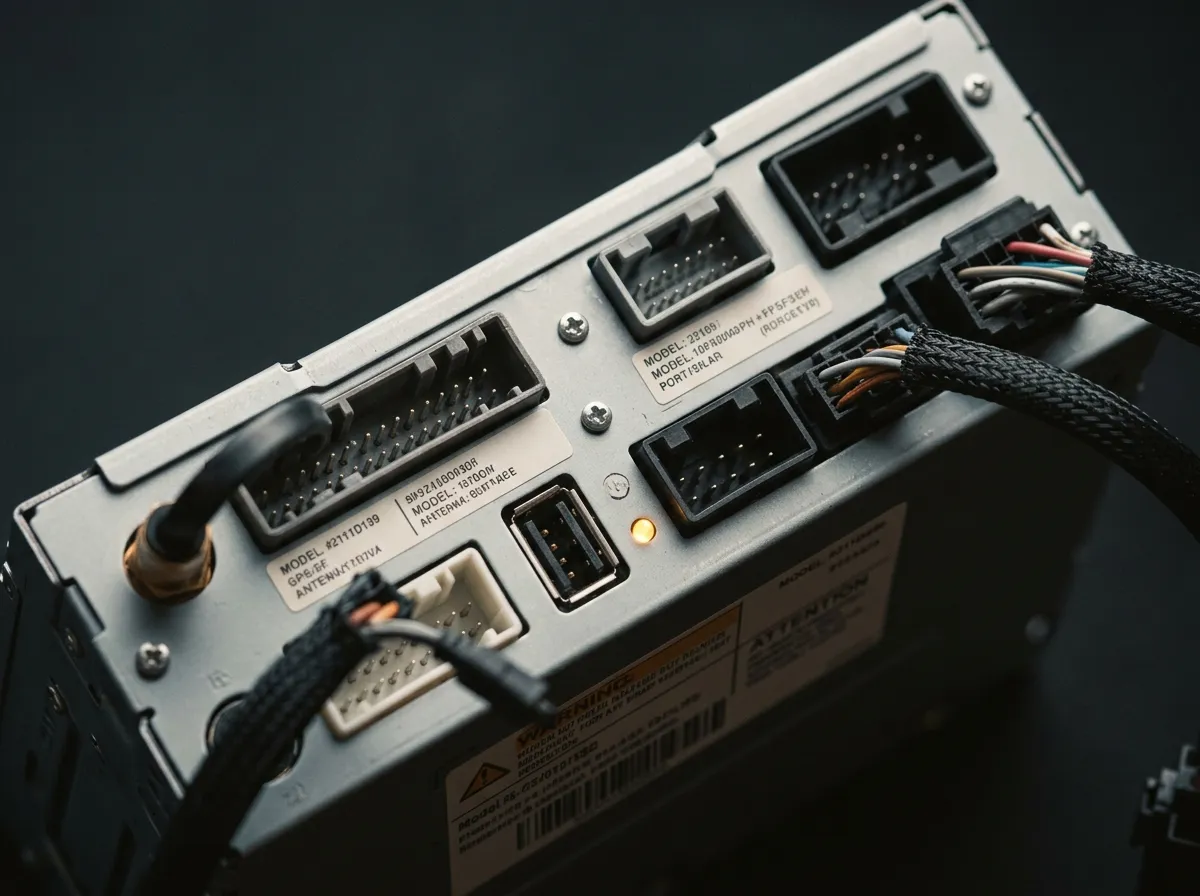 Illustrative close up of a control unit circuit board for vag odis work
